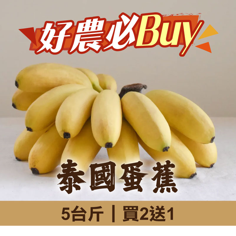 (買2送1)【拾間文化】泰國蛋蕉5台斤/箱(共3箱)-好農必Buy