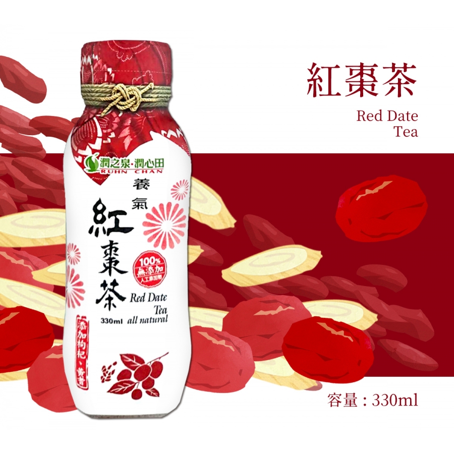 (單箱含運組)【潤之泉潤心田】紅棗茶(330ml*24瓶)