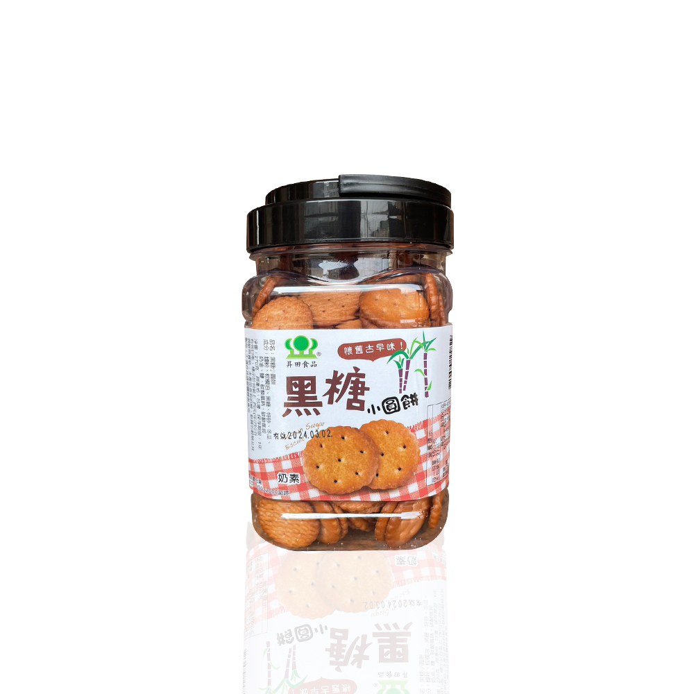 【昇田食品】(黑糖)小圓餅(270g/罐)(奶素)