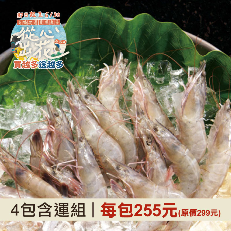 從心出花｜(4包組)【立川】海水飼養甜白蝦(300g/包)