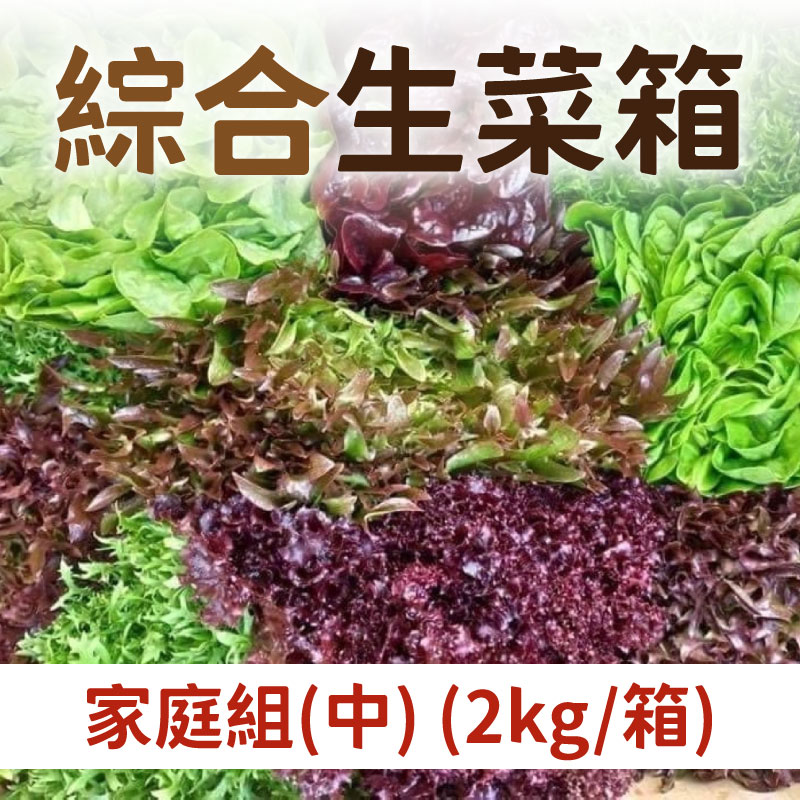 【大地の菜】綜合生菜箱(家庭組)(中)(2kg/箱)~夏季蔬果節