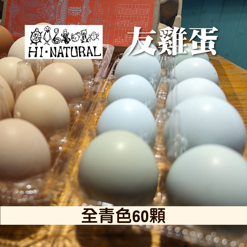 【Hi natural放牧蛋】友雞蛋 全青色60顆