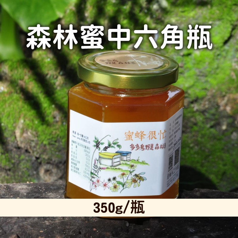 【多多鳥濕地學校】森林蜜中六角瓶(350g)