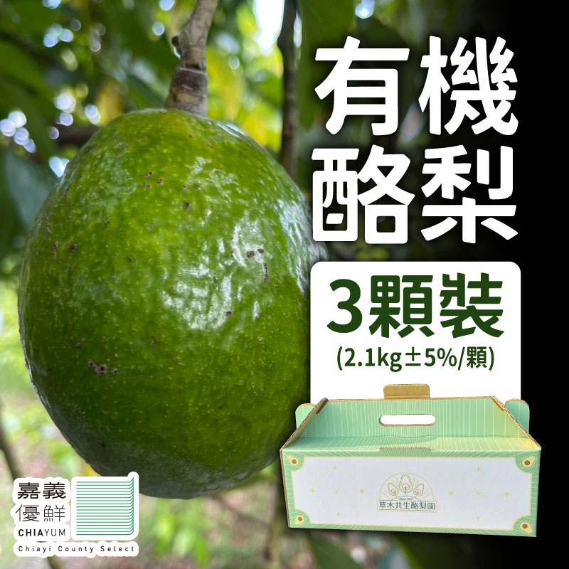 【草木共生酪梨園】有機酪梨 2.1kg±5% 嘉義優鮮🌱