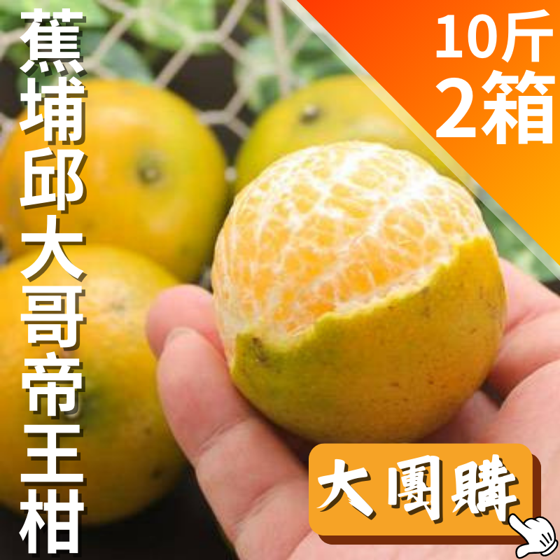 【大團購】蕉埔邱大哥帝王柑(10台斤/箱)*2箱-甜柑蜜