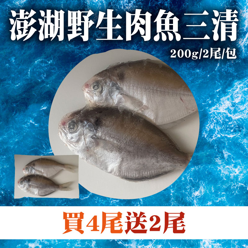 (買4尾送2尾)【鯤島隊長】澎湖野生肉魚三清(200g/2尾/包)