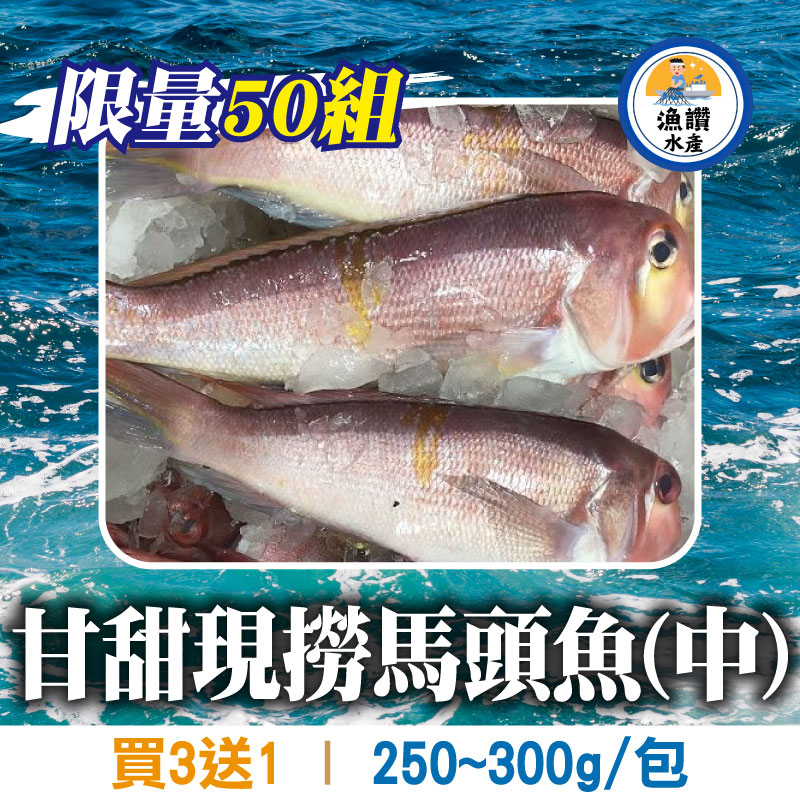 ✨限量50組(買3送1)【漁讚水產行】甘甜現撈馬頭魚(250~300g/包)