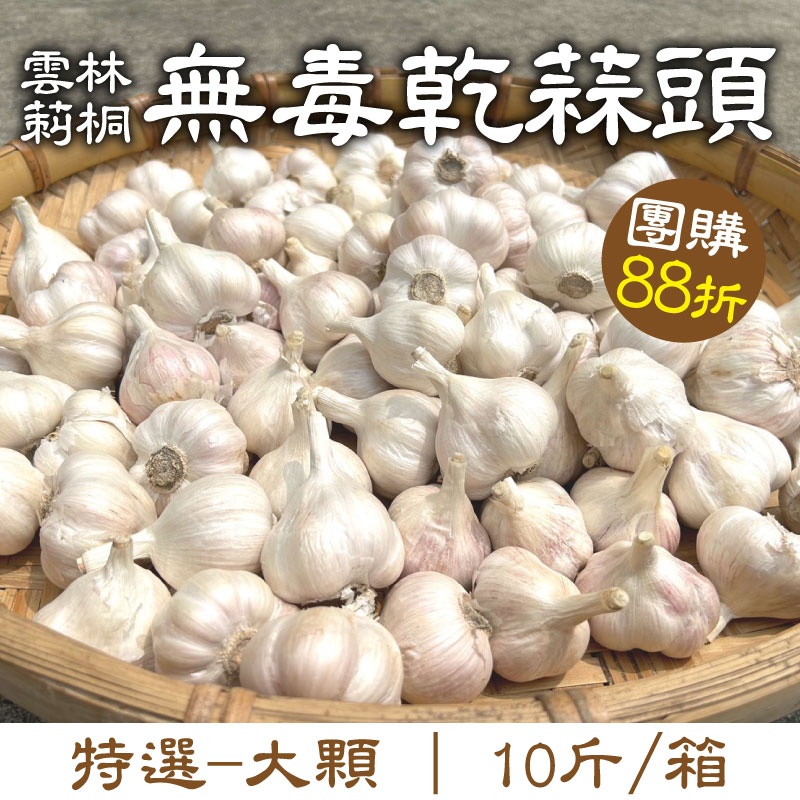 團購88折 (特選-大顆)【有雞有鴨百果園】雲林莿桐無毒乾蒜頭(10斤/箱)